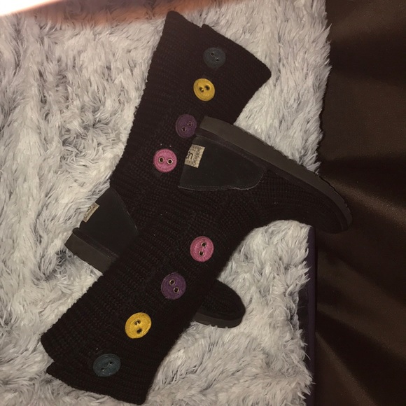 UGG Shoes - Ugg  Black Cardy boots with colored buttons